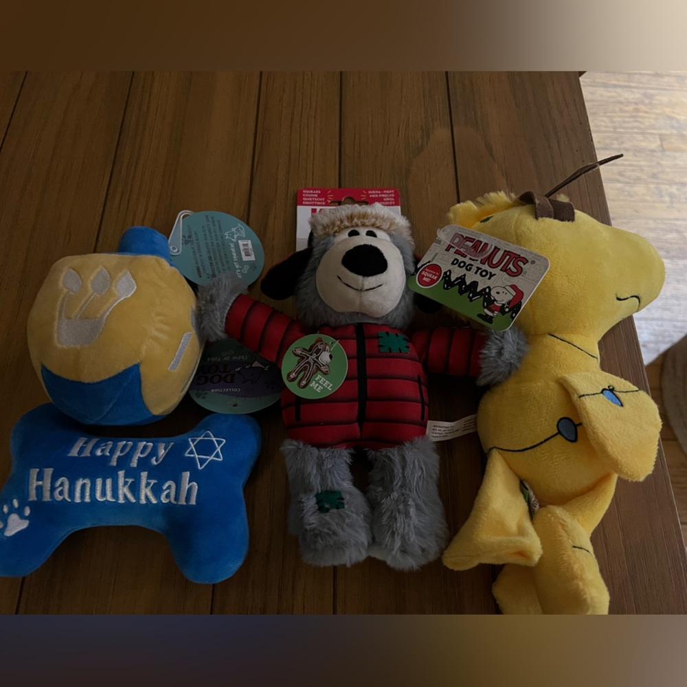 holiday dog toys brand new with tags
